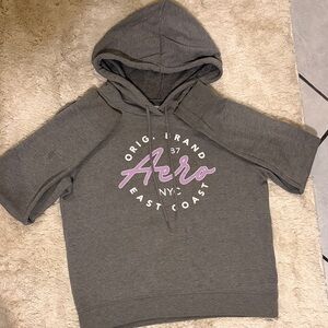 Aeropostale Gray and Purple Women's Sweater